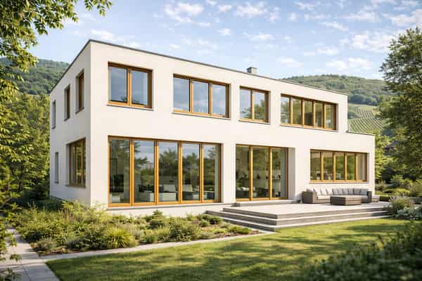 Villa mit Passivhaus-Fenstern