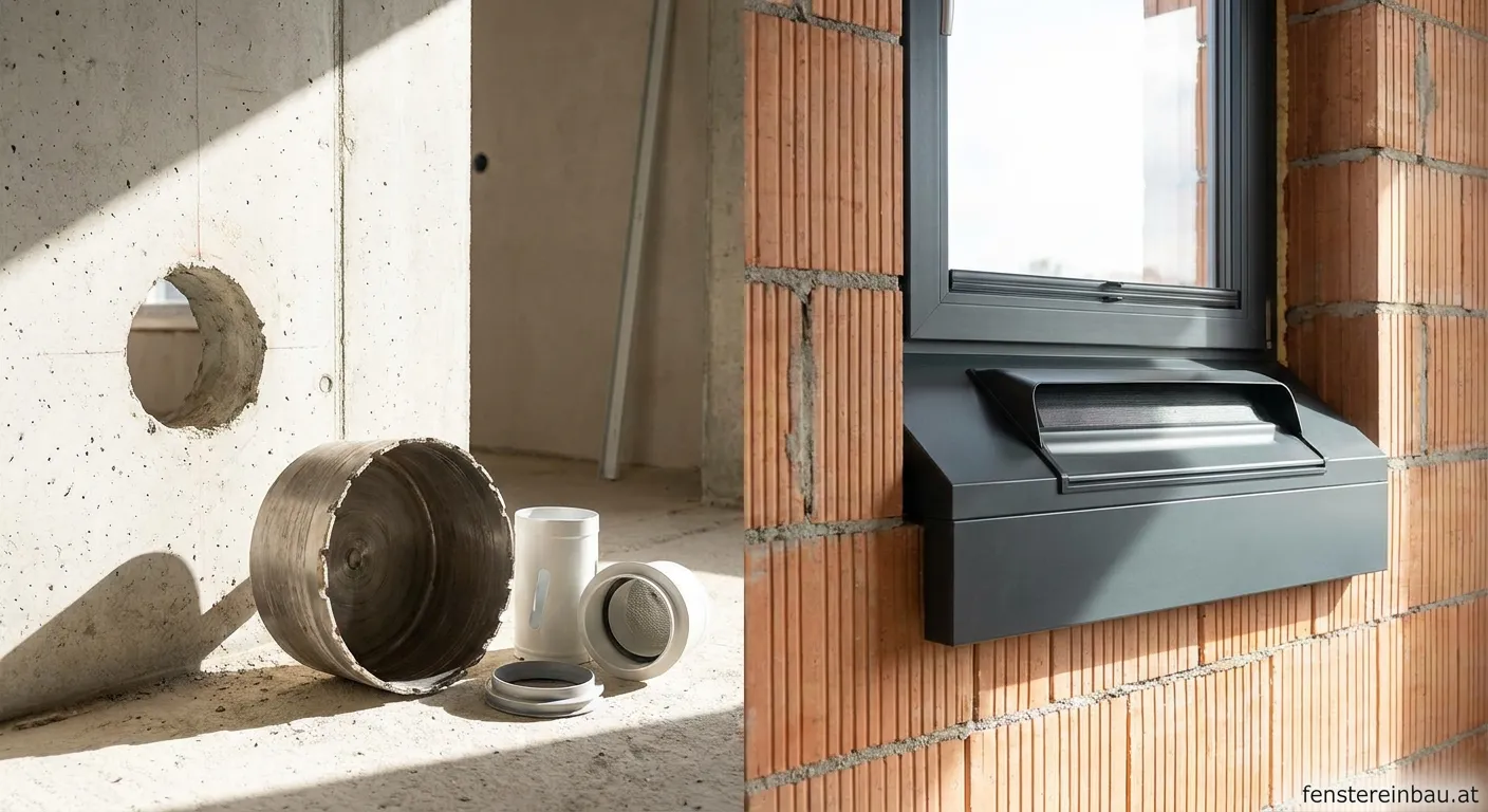 Dezentrales Lüftungssystem mit Wanddurchbruch Installation