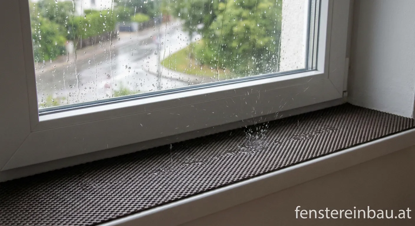 Dämmung einer Fensterbank gegen Regengeräusche und Dröhnen