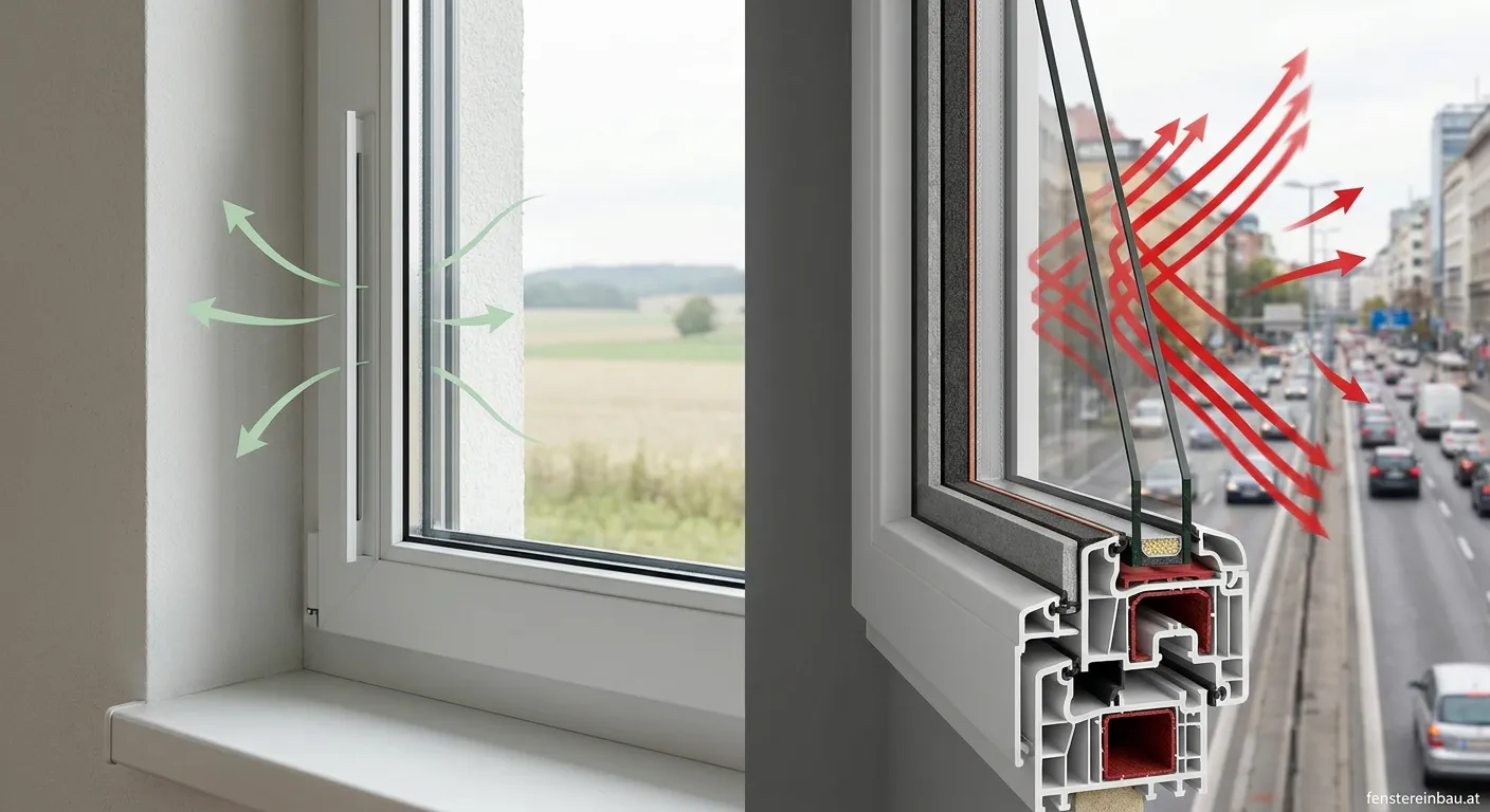 Fensterfalzlüfter Installation im Fensterrahmen mit Schallschutzfunktion