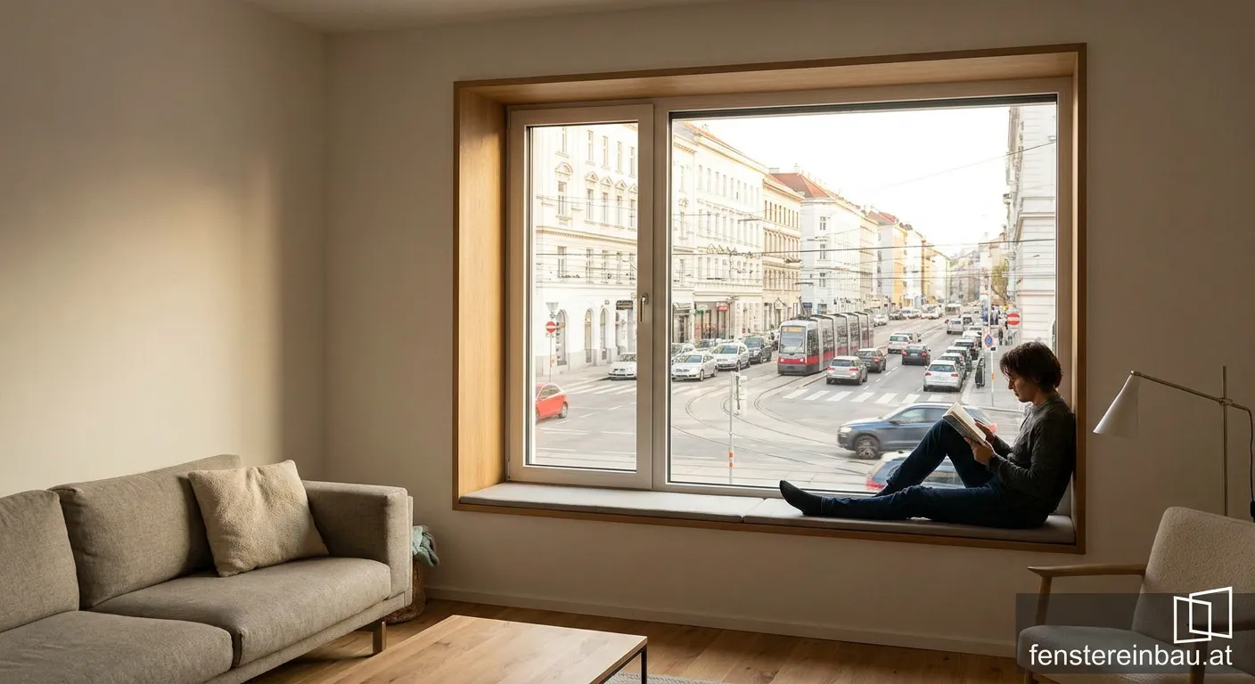 Moderne Schallschutzfenster im Wohnzimmer für perfekten Lärmschutz